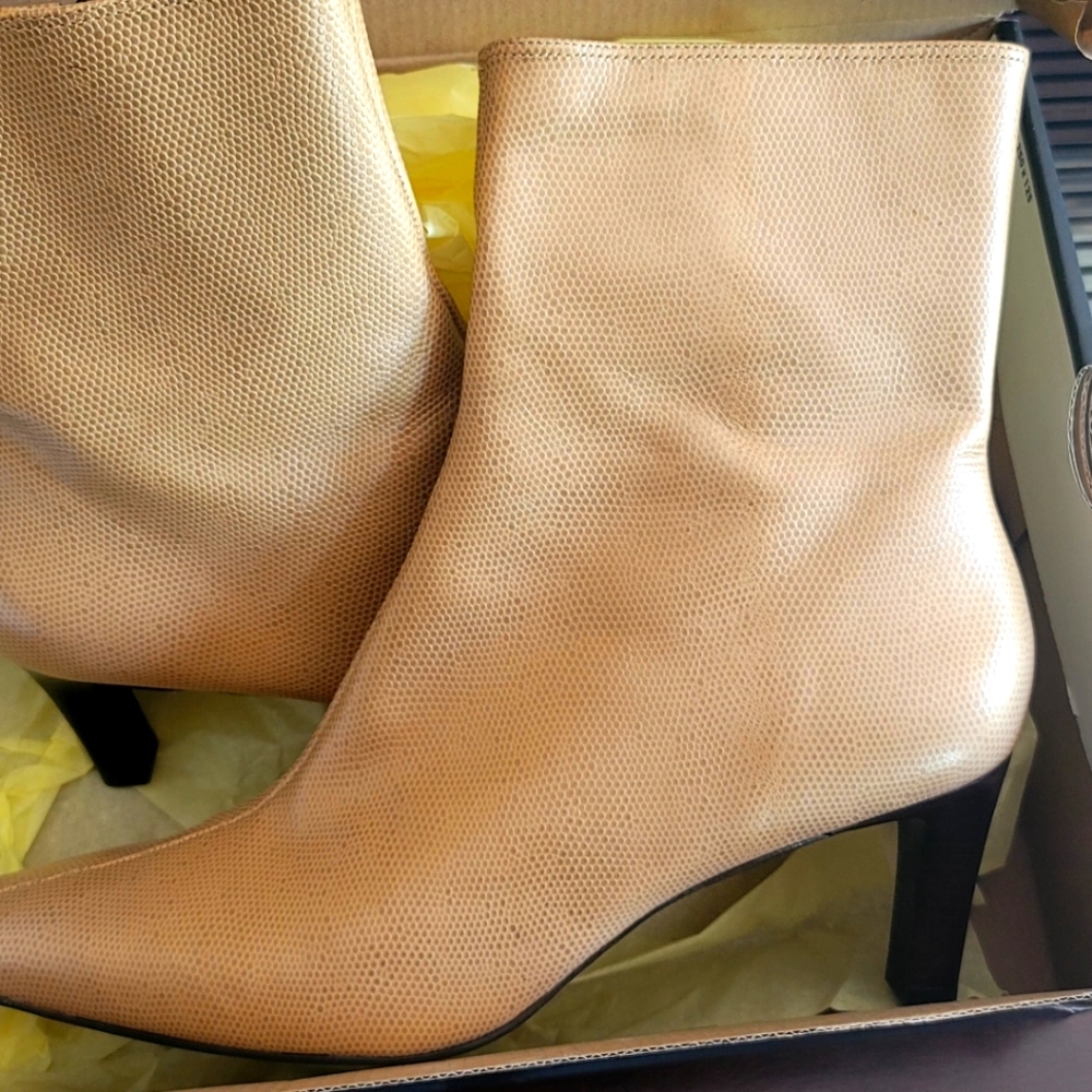 Gold Snakeskin patterned booties